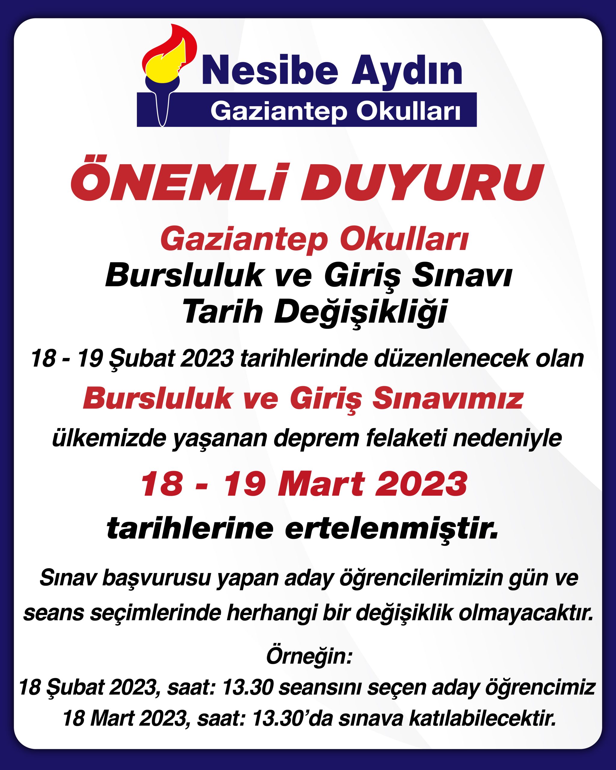 Gaziantep bilgilendirme bursluluk erteleme